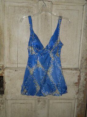Vintage Sears Swimsuit One Pc Dress Polka Dot Sz 12 (Y-32)